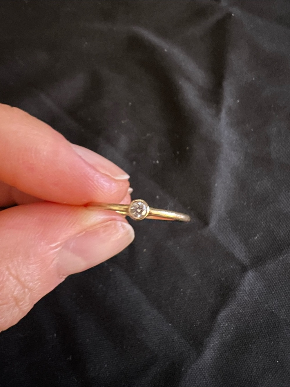 14k Bezel Set Diamond Ring - Picture 3 of 7